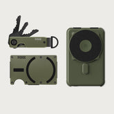 Ridge Wallet for MagSafe + Power Bank + KeyCase - Matte Olive