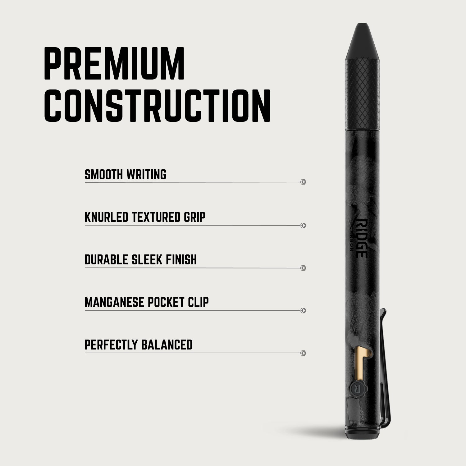 Ridge Bolt Action Pen - Stonewashed Titanium