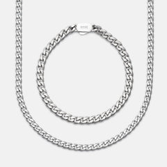 6mm Curb Bracelet - Platinum - Large