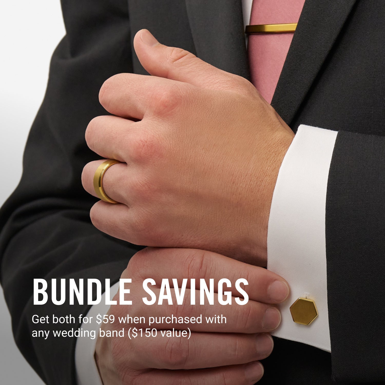 Tie Bar & Cufflinks Kit - 24K Gold