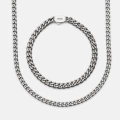6mm Curb Bracelet - Titanium - Large